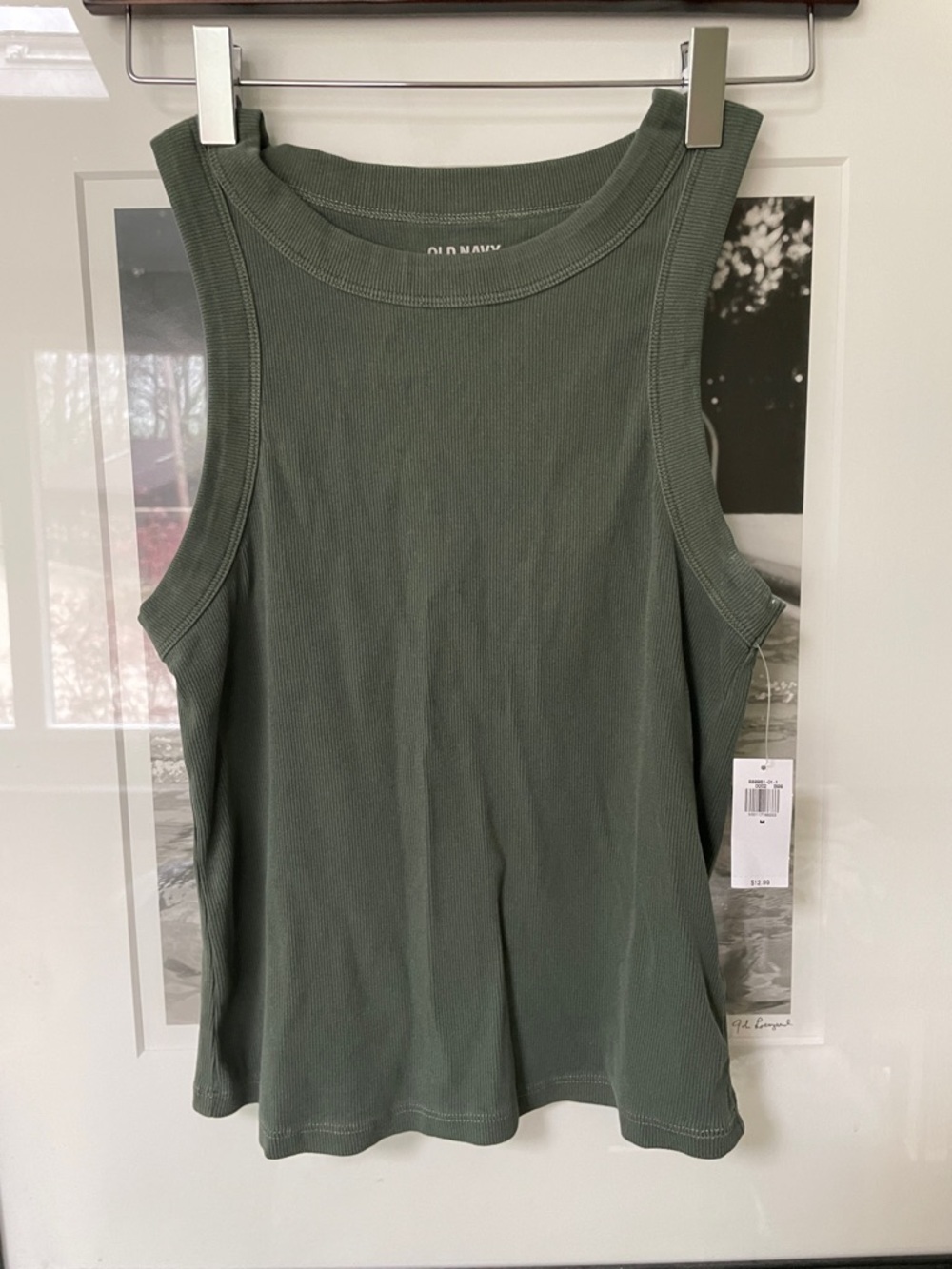 NWT- Old Navy Olive Green Ribbed Tank Top- M- Cropped